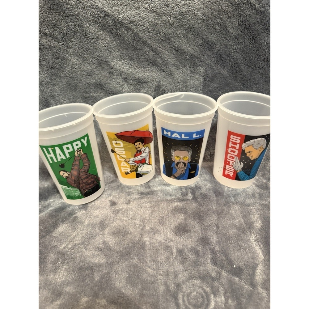 Happy Gilmore 2 Subway Promotional Cups No Lids, Complete Set of‎ 4 Characters